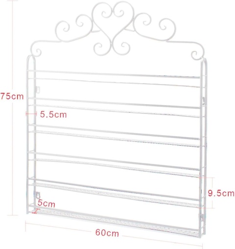 FullBerg Metalowy stojak na lakiery do paznokci, regał ścienny solidny