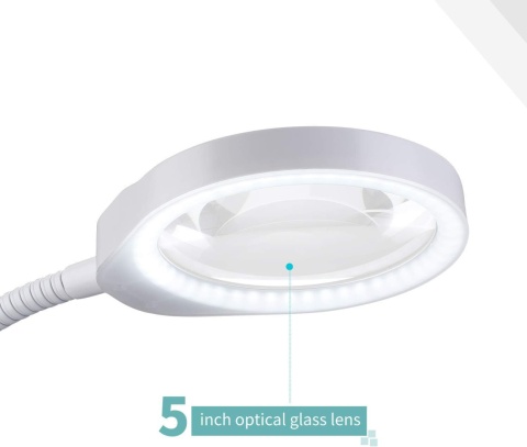 HOLULO Lampa z lupą, 10 x stołowa lampa z lupą ze światłem led