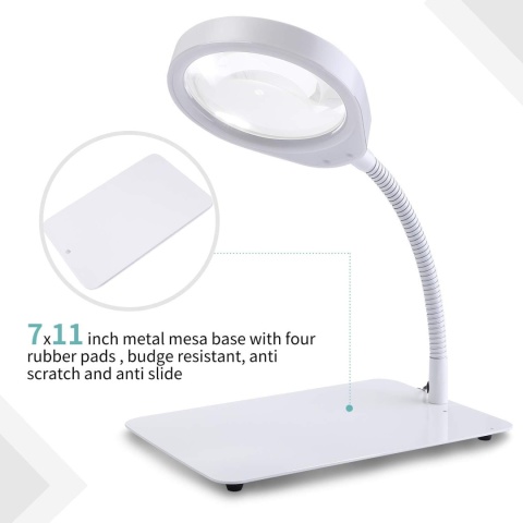 HOLULO Lampa z lupą, 10 x stołowa lampa z lupą ze światłem led