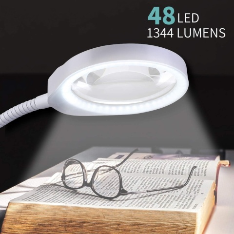 HOLULO Lampa z lupą, 10 x stołowa lampa z lupą ze światłem led