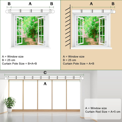 INFLATION Podwójne karnisze do okien 76-113 cm, wytrzymały regulowany
