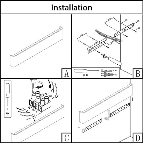 K-Bright Oświetlenie ścienne LED, oświetlenie w górę i w dół, 83 cm