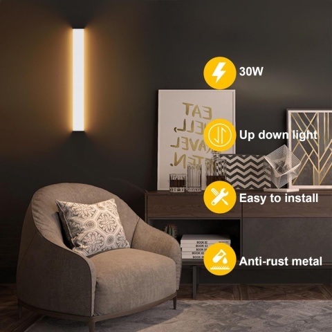 K-Bright Oświetlenie ścienne LED, oświetlenie w górę i w dół, 83 cm