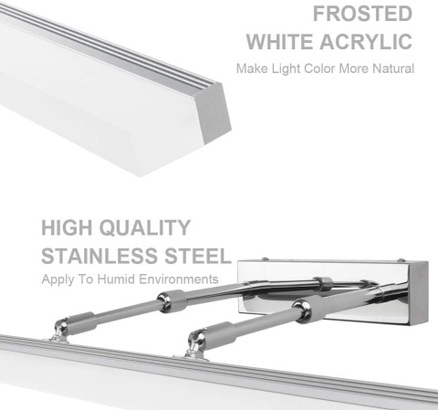 Klighten Lampa LED 24 W, oświetlenie ścienne i łazienkowe 5500 K 100 cm