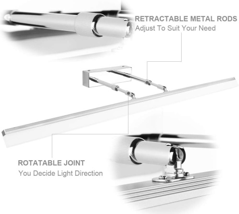 Klighten Lampa LED 24 W, oświetlenie ścienne i łazienkowe 5500 K 100 cm