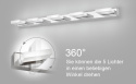 Klighten Lampa nad lustro LED, 95 cm, 20 W, z regulacja 360° 6000 K