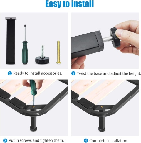 LYLIDIA 4 szt. Uniwersalne nogi meblowe Regulowane 22cm (+2cm)