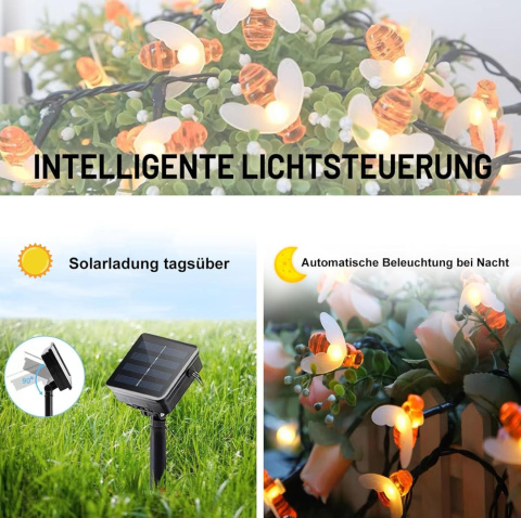 Lampki solarne , girlanda solarna ogrodowa dekoracyjna 50 led, 10 metrow Lampki solarne , girlanda solarna ogrodowa dekoracyjna 50 led, 10 metrow