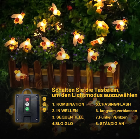 Lampki solarne , girlanda solarna ogrodowa dekoracyjna 50 led, 10 metrow Lampki solarne , girlanda solarna ogrodowa dekoracyjna 50 led, 10 metrow