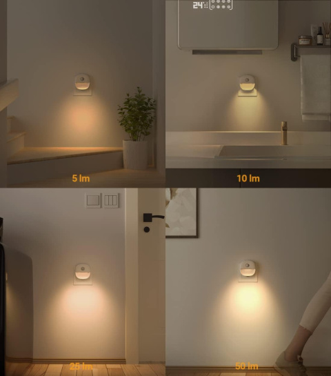 Lyridz Lampka nocna z czujnikiem ruchu i czujnikiem zmierzchu 2 sztuki Lyridz Lampka nocna z czujnikiem ruchu i czujnikiem zmierzchu 2 sztuki