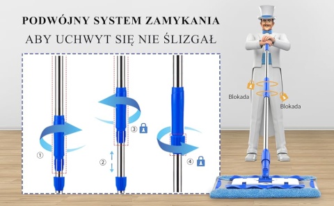 MR.SIGA Profesjonalny mop z mikrofibry w zestawie 3 wymienne wklady