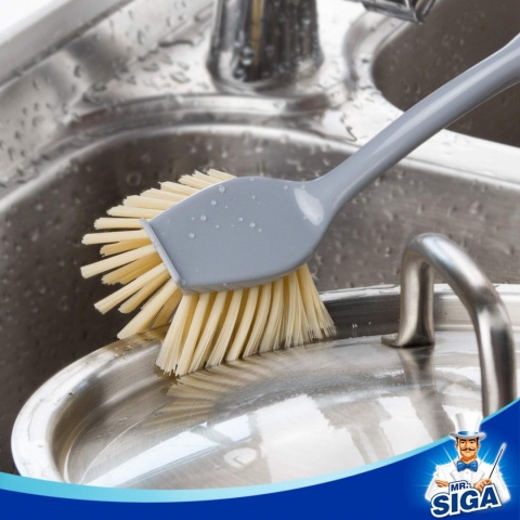 MR.SIGA Radialna szczotka do naczyń z bambusową rączką, zestaw 2 szt