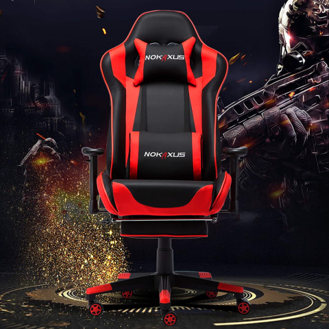 NOKAXUS Fotel gamingowy, wysokie oparcie, ergonomiczne z masażerem NOKAXUS Fotel gamingowy, wysokie oparcie, ergonomiczne z masażerem