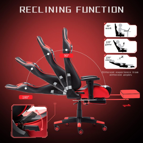 NOKAXUS Fotel gamingowy, wysokie oparcie, ergonomiczne z masażerem NOKAXUS Fotel gamingowy, wysokie oparcie, ergonomiczne z masażerem