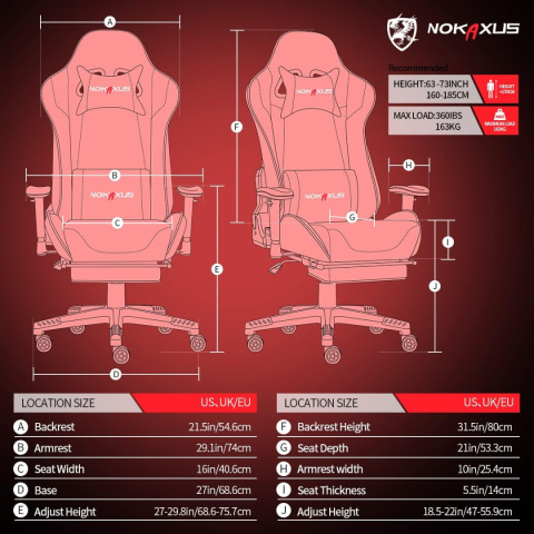 NOKAXUS Fotel gamingowy, wysokie oparcie, ergonomiczne z masażerem NOKAXUS Fotel gamingowy, wysokie oparcie, ergonomiczne z masażerem