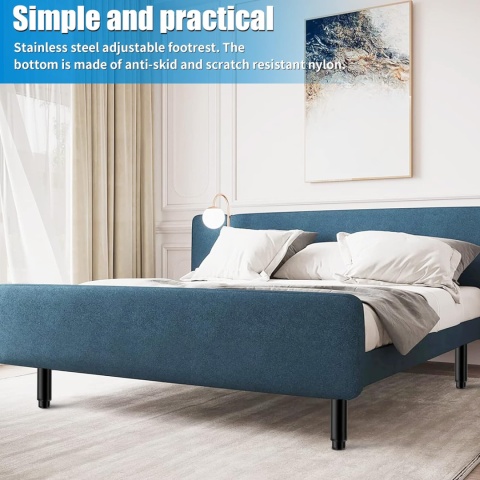 Nóżki meblowe metalowe, czarne regulowana wysokość do 37 cm, zestaw 4