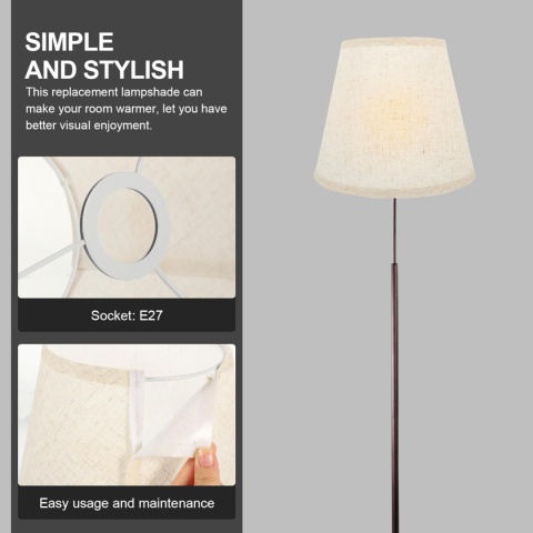 OSALADI abażury klosz do lamp stołowych E27 25 x 25 x 21 cm len