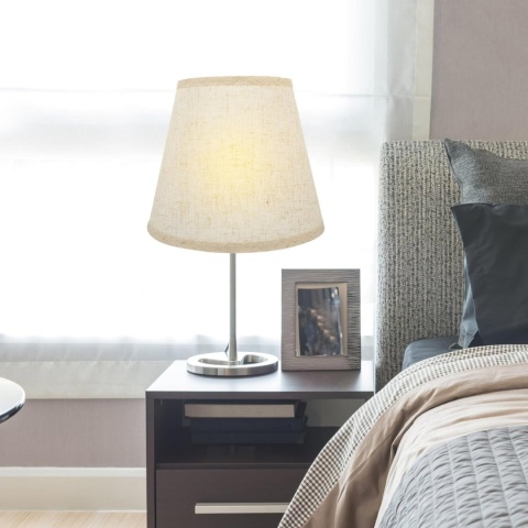 OSALADI abażury klosz do lamp stołowych E27 25 x 25 x 21 cm len
