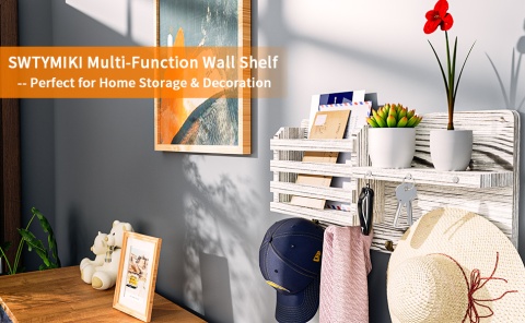 Organizator do przedpokoju drewniany uchwyt z haczykami na klucze