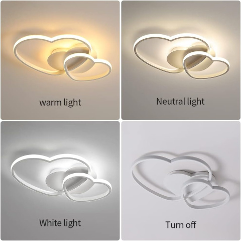 Riserva Lampa sufitowa serca LED, ściemniana z pilote 50 cm 3000-6500K Riserva Lampa sufitowa serca LED, ściemniana z pilote 50 cm 3000-6500K