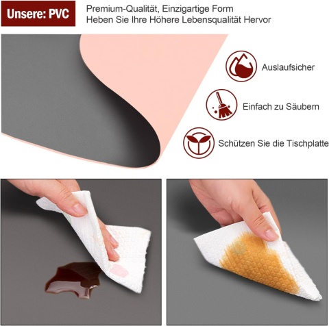 Zmywalne podkładki CALIYO, dwustronne 4 podkładki i 4 podstawki