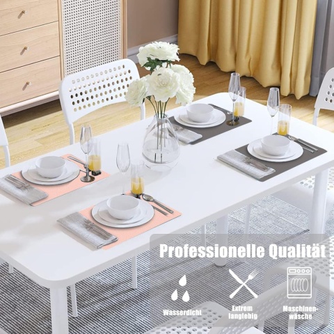 Zmywalne podkładki CALIYO, dwustronne 4 podkładki i 4 podstawki