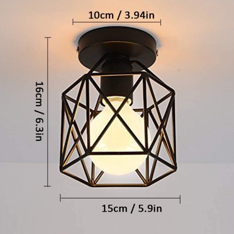 iDEGU Przemysłowa lampa sufitowa z metalu15 cm lampa E27, 2 sztuk