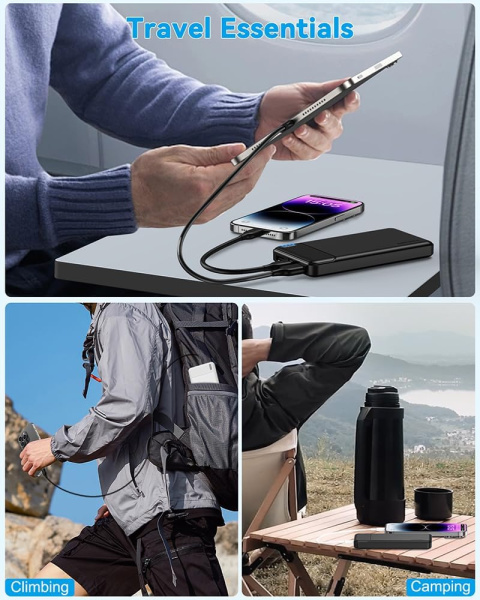 AsperX Power Bank 10000 mAh 2 Szt. Wejścia Typu C + 2 Porty USB 2,4 A AsperX Power Bank 10000 mAh 2 Szt. Wejścia Typu C + 2 Porty USB 2,4 A
