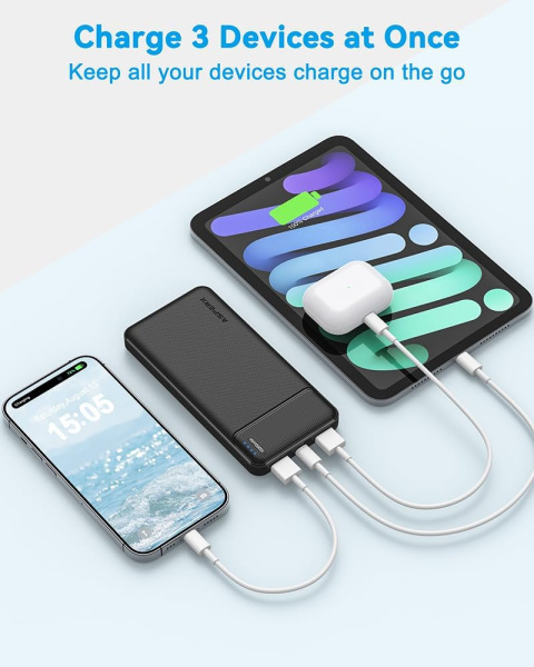 AsperX Power Bank 10000 mAh 2 Szt. Wejścia Typu C + 2 Porty USB 2,4 A AsperX Power Bank 10000 mAh 2 Szt. Wejścia Typu C + 2 Porty USB 2,4 A