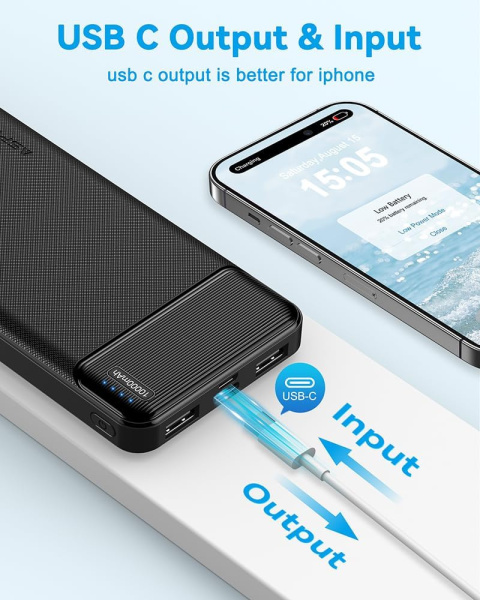 AsperX Power Bank 10000 mAh 2 Szt. Wejścia Typu C + 2 Porty USB 2,4 A AsperX Power Bank 10000 mAh 2 Szt. Wejścia Typu C + 2 Porty USB 2,4 A