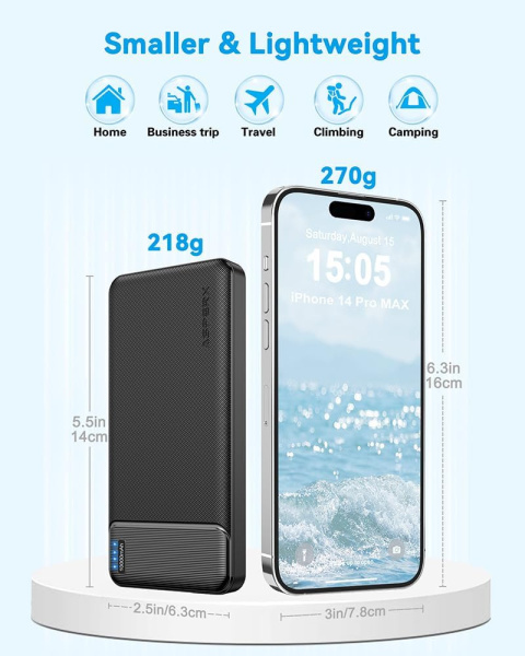 AsperX Power Bank 10000 mAh 2 Szt. Wejścia Typu C + 2 Porty USB 2,4 A AsperX Power Bank 10000 mAh 2 Szt. Wejścia Typu C + 2 Porty USB 2,4 A