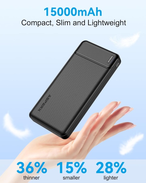 Asperx PowerBank 15000 mAh funkcja szybkiego ładowania 22,5 W, PD 20 W