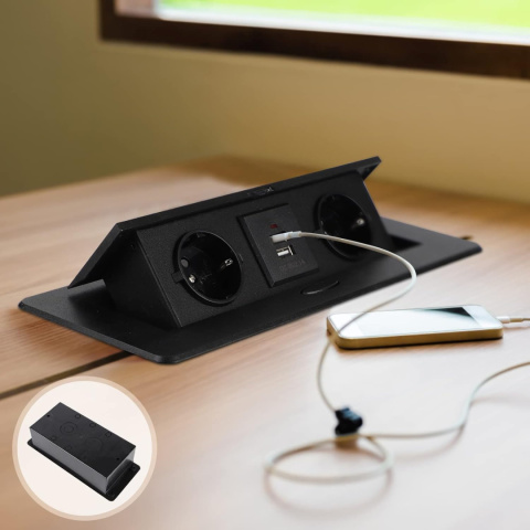 CPROSP USB gniazdo stołowe wysuwana listwa 2 gniazda gniazdo 2 USB CPROSP USB gniazdo stołowe wysuwana listwa 2 gniazda gniazdo 2 USB