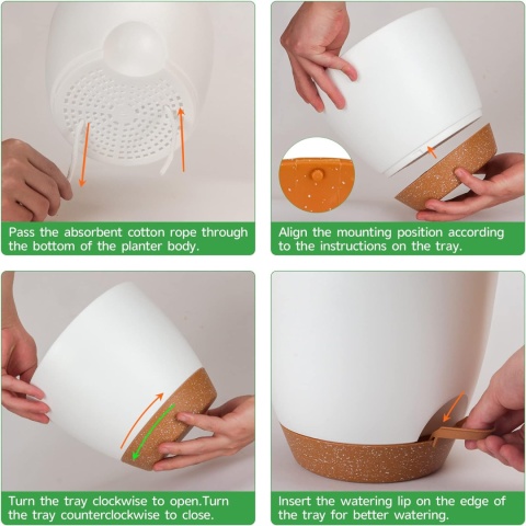 CSYY Doniczka na kwiaty, zestaw 7 sztuk z systemem nawadniania