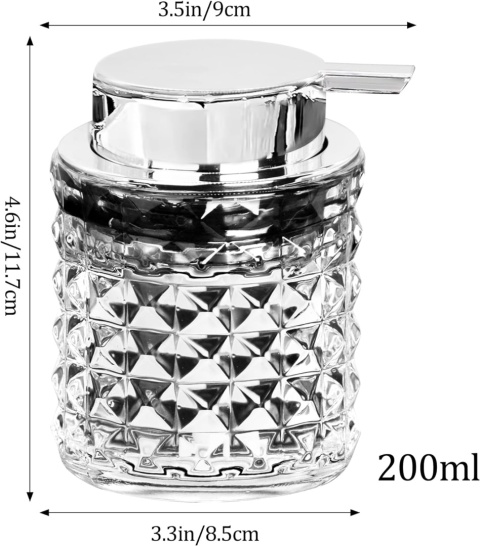 Dozownik mydła w piance, szklany dozownik mydła, 200 ml