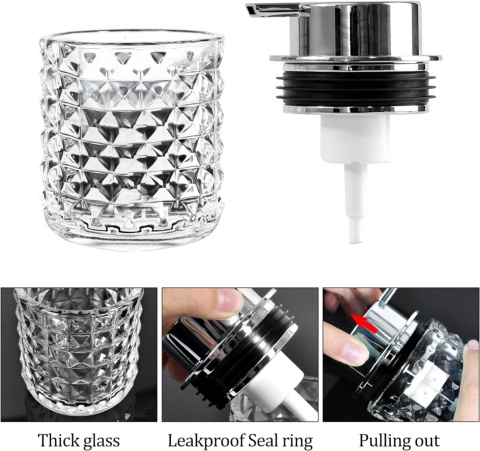 Dozownik mydła w piance, szklany dozownik mydła, 200 ml