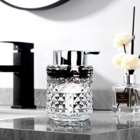 Dozownik mydła w piance, szklany dozownik mydła, 200 ml