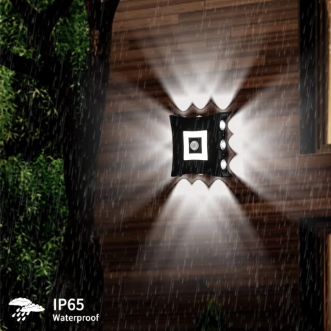 ENCOFT Lampa ścienna z czujnikiem ruchu, 18 W, kinkiet LED IP65 6000 K