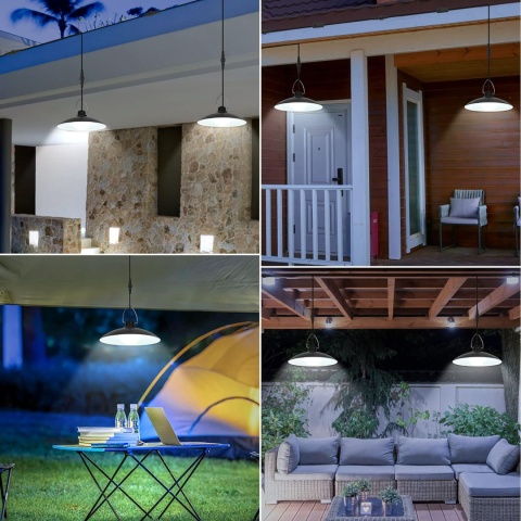 ENCOFT Lampy solarne do użytku na zewnątrz wisząca z pilotem IP65