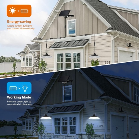 ENCOFT Lampy solarne do użytku na zewnątrz wisząca z pilotem IP65