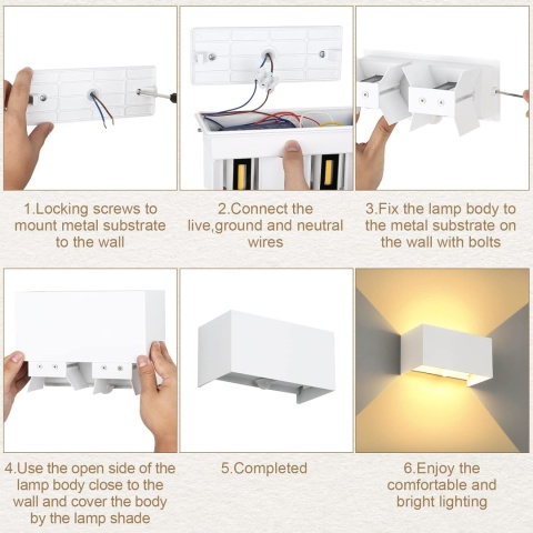 ENCOFT kinkiet z czujnikiem ruchu 24W 3000K regulowany kat swiecenia