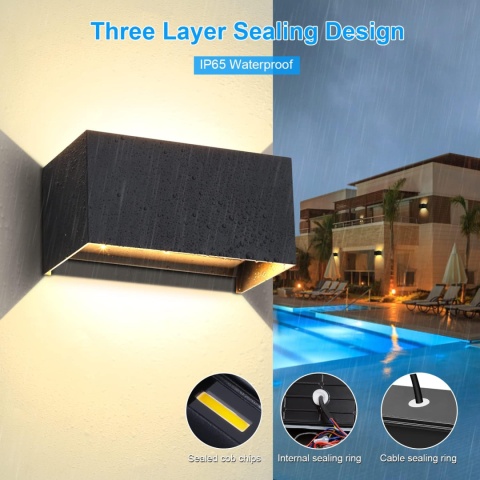 Kingwen Lampa ścienna LED do wewnątrz/na zewnątrz 20 W 3000 K LED