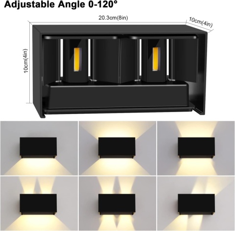 Kingwen Lampa ścienna LED do wewnątrz/na zewnątrz 20 W 3000 K LED