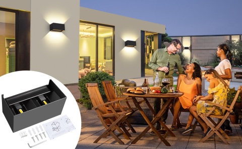 Kingwen Lampa ścienna LED do wewnątrz/na zewnątrz 20 W 3000 K LED