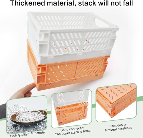 LYLIDIA 6 sztuk Składane Pudełka do przechowywania Plastikowe