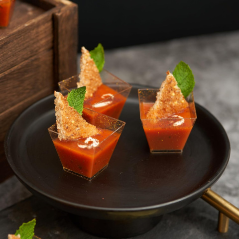 MATANA 100 Przezroczystych Mini Kubków Deserowych ze Złotym Brokatem na Desery 60ml