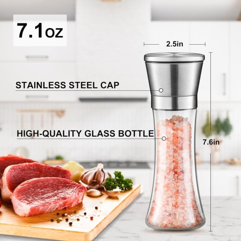 Młynek PARACITY 200 ml, do przypraw z regulacją grubości, szklany