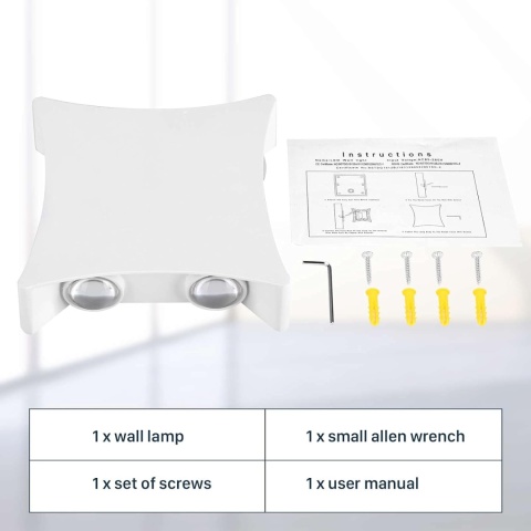 ENCOFT Lampa ścienna LED, do użytku na zewnątrz, do wnętrz, 8 W
