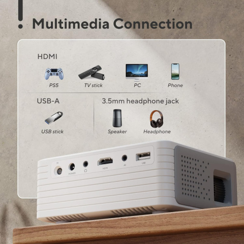 Projektor z WiFi Bluetooth, AKIYO przenośny Full HD 1080P 5500 lumenów Projektor z WiFi Bluetooth, AKIYO przenośny Full HD 1080P 5500 lumenów
