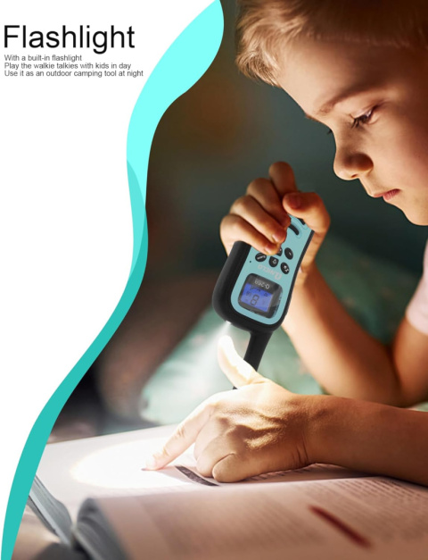 QNIGLO Q268 Walkie Talkie dla dzieci, duży zasięg z latarką LED 2 szt QNIGLO Q268 Walkie Talkie dla dzieci, duży zasięg z latarką LED 2 szt